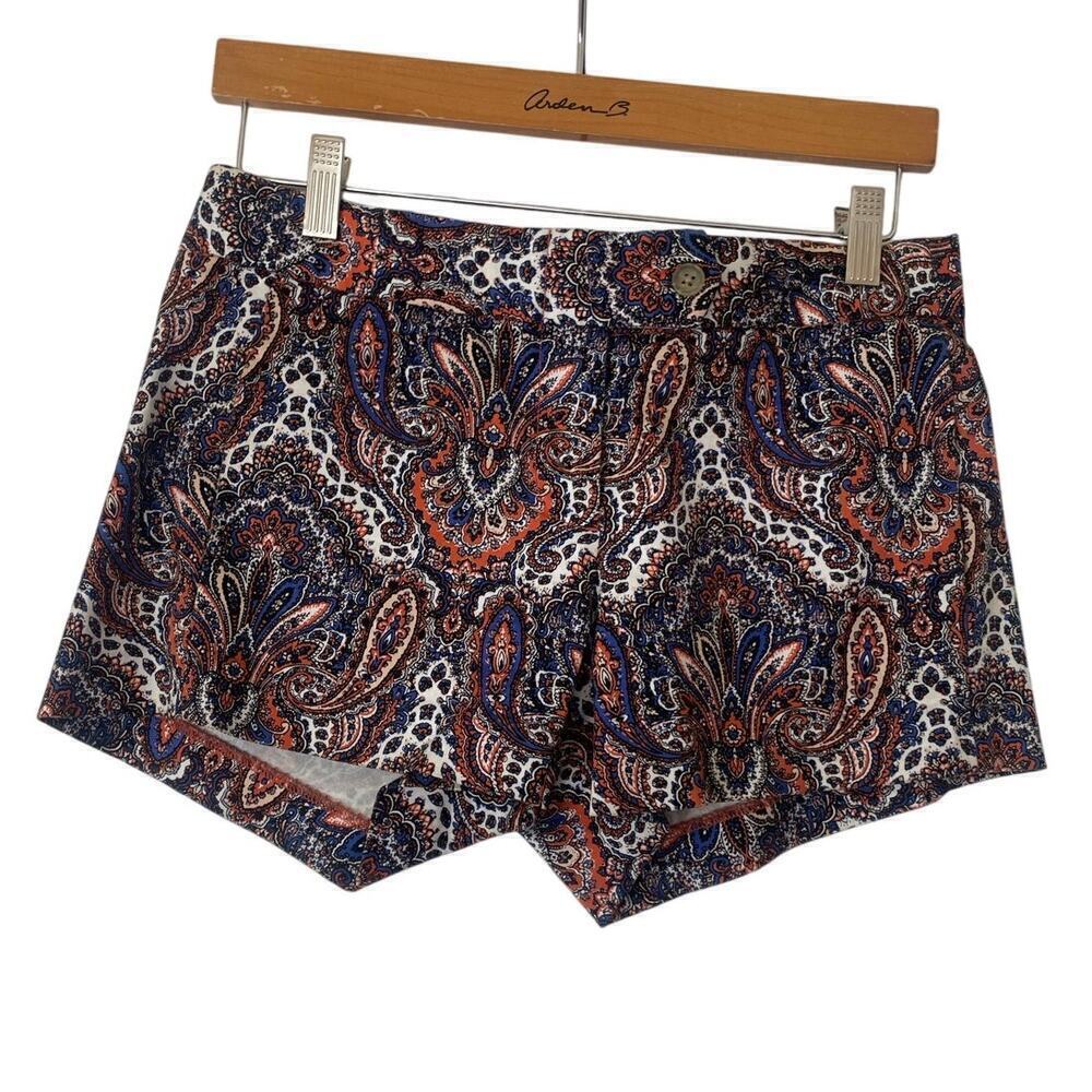 J. Crew Factory Chino Cotton Blend Paisley Stretch Low Rise Shorts • Size 2 ⬇️